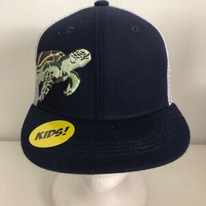 Kids Navy Turtle Embroidered Trucker Hat